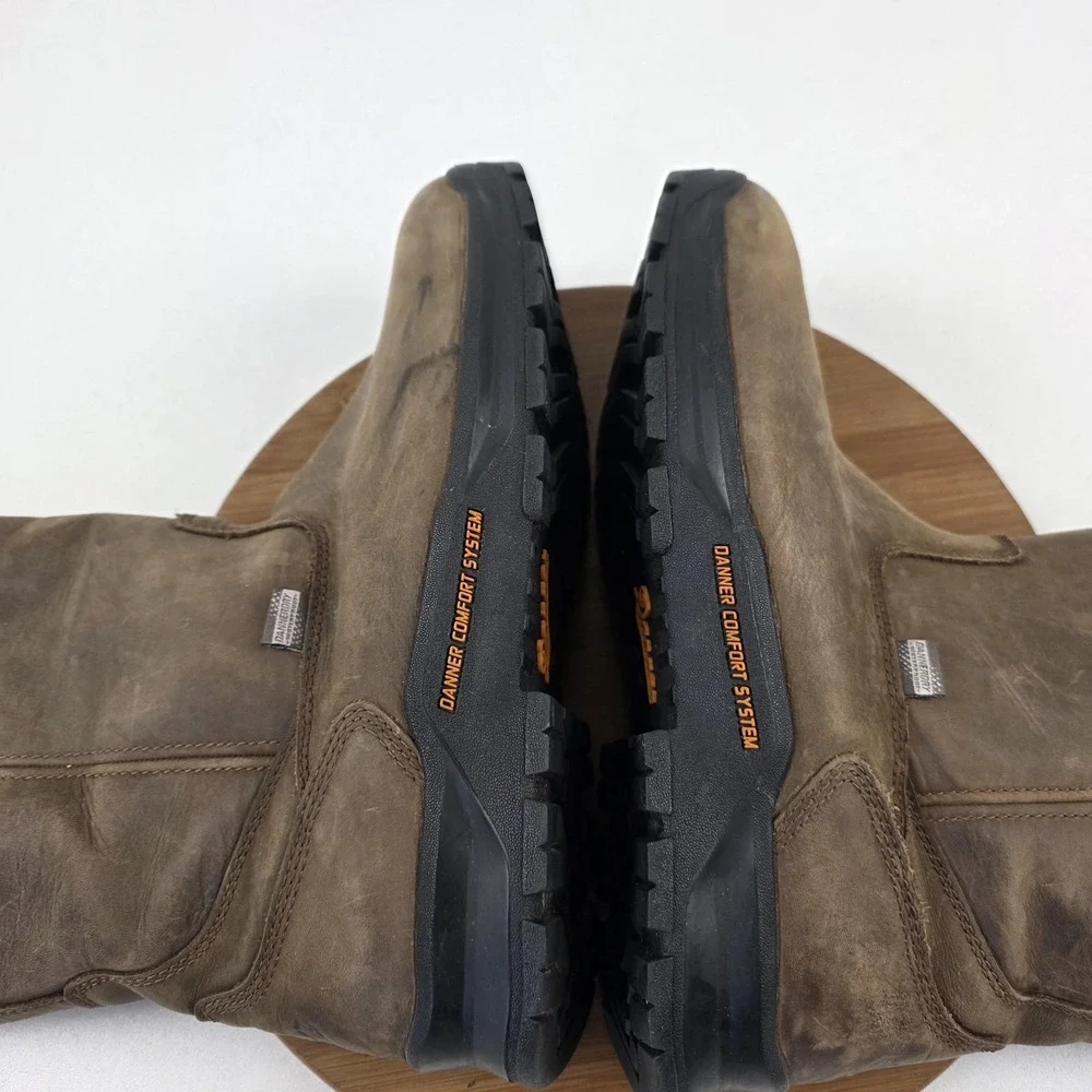 Danner Crafter Wellington Boots Mens Size 11 EE Brown Leather Pull On Work 12453 - Picture 10 of 15